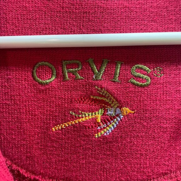 Vintage Orvis Sweater Mens Extra Large Red Quarter Zip Elbow Patches Waffle Knit - Picture 7 of 12